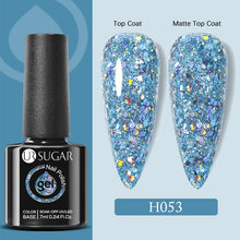 Load image into Gallery viewer, UR SUGAR 7ml Gold Glitter Gel Nail Polish Platinum Shining Mineral Sequins Soak Off UV LED Gel Nail Semi Permanent Manicure