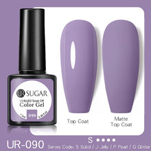 Load image into Gallery viewer, UR SUGAR 7.5ML Dark Blue Matte Top Coat Color UV Nail Gel Polish Semi Permanent Soak Off UV LED Gel Nail Gel Nail Art DIY Design