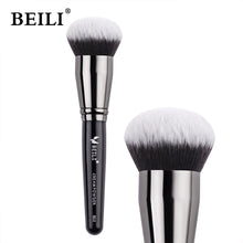 Load image into Gallery viewer, BEILI Black Foundation Make up Brush Big Definer Powder Blush Soft Synthetic Hair Makeup Brushes Highlighter Fan Contour Tools