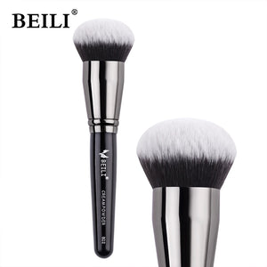 BEILI Black Foundation Make up Brush Big Definer Powder Blush Soft Synthetic Hair Makeup Brushes Highlighter Fan Contour Tools