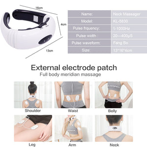 Electric Neck Massager &amp; Pulse Back 6 Modes Power Control TENS Heating Cervical Pain Relief Tool Health Care Relaxation Machine