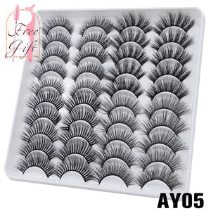 AYRMILLA 5/20Pairs 3D Mink Lashes Natural False Eyelashes Dramatic Thick Fake Eyelash Extension Faux Cils Wholesale Makeup Tools