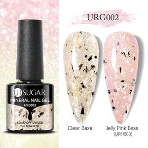 UR SUGAR 7ml Gold Glitter Gel Nail Polish Platinum Shining Mineral Sequins Soak Off UV LED Gel Nail Semi Permanent Manicure