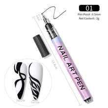 Load image into Gallery viewer, 1 Pc Nail Art Graffiti Pen Black Color UV Gel Polish Design Dot Painting Detailing Pen Brushes DIY Nail Art Adorn Tools