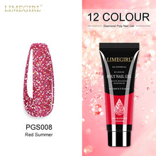 Load image into Gallery viewer, Limegirl 15ml Poly Nail Gel Glitter Building Nail Gel For Manicure Nail Art Design Luminous Polygels Extension Nail Gel For Nail