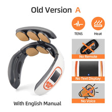 Load image into Gallery viewer, Intelligent TENS Pulse Neck Massager Hot Compress Neck Back Cervical Spine Pain Relief Kneading Massage Machine Power Control