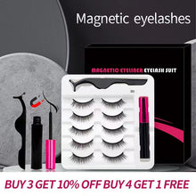 Load image into Gallery viewer, 3/5/7Pairs Magnetic Eyelashes False Lashes Repeated Use Eyelashes Waterproof Liquid Eyeliner With Tweezer Makeup Set
