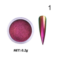 Load image into Gallery viewer, 1Box Nail Mirror Glitter Powder Metallic Colorful Dust Metal Effect Nail Glitter Gold Nail Art UV Gel Polish Chrome Flakes Dust