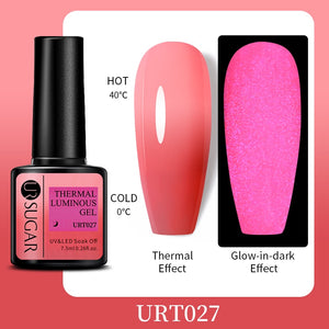 UR SUGAR 7.5ml Thermal Ultra-thin Glitter Gel Soak Off UV Gel Color-chaging Snowflake Temperature Color Change Nail Art Varnish
