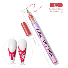 Load image into Gallery viewer, 1 Pc Nail Art Graffiti Pen Black Color UV Gel Polish Design Dot Painting Detailing Pen Brushes DIY Nail Art Adorn Tools