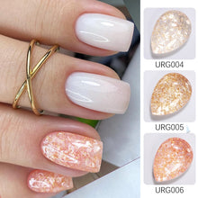 Load image into Gallery viewer, UR SUGAR 7ml Gold Glitter Gel Nail Polish Platinum Shining Mineral Sequins Soak Off UV LED Gel Nail Semi Permanent Manicure