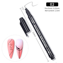 Load image into Gallery viewer, 1 Pc Nail Art Graffiti Pen Black Color UV Gel Polish Design Dot Painting Detailing Pen Brushes DIY Nail Art Adorn Tools