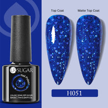 Load image into Gallery viewer, UR SUGAR 7ml Gold Glitter Gel Nail Polish Platinum Shining Mineral Sequins Soak Off UV LED Gel Nail Semi Permanent Manicure