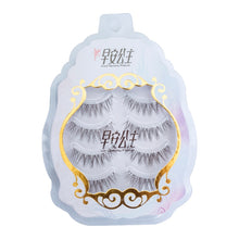 Load image into Gallery viewer, 4pairs Natural False Eyelashes Thin Band Hand Made Short Lighter Eyelash Cosplay Korean Fashion Wispy Extension Makeup Tools