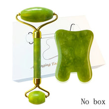 Load image into Gallery viewer, Natural Jade Roller Guasha Skin Scraper Facial Set Facial Stone Firming Face Anti-Aging Puffy Eyes Massager Neck Anti Wrinkle