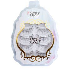 Load image into Gallery viewer, 4pairs Natural False Eyelashes Thin Band Hand Made Short Lighter Eyelash Cosplay Korean Fashion Wispy Extension Makeup Tools