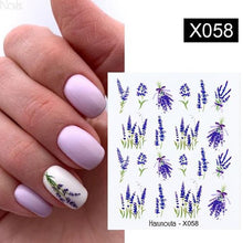 Load image into Gallery viewer, Harunouta 1 Sheet Nail Water Decals Transfer Lavender Spring Flower Leaves Nail Art Stickers Nail Art Manicure DIY