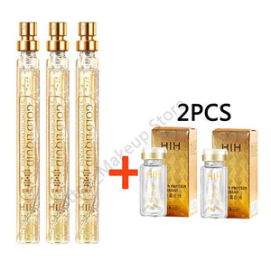 24K Gold Face Serum Active Collagen Silk Thread Facial Essence Anti-Aging Smoothing Firming Moisturizing Hyaluronic Skin Care