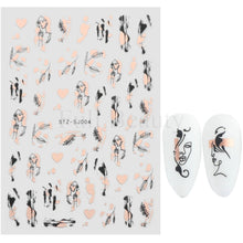 Load image into Gallery viewer, 3D Fall Nail Stickers Gold Leaf Cotton Flowers Transfer Decals Nail Adhesive Sliders Manicure 2022 Autumn Decorations TRSTZ-SJ