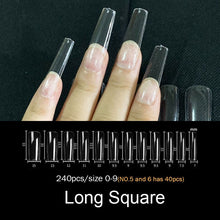 Load image into Gallery viewer, Gel Nails Extension System Full Cover Sculpted Clear Stiletto Coffin False Nail Tips 240pcs/bag