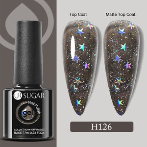 UR SUGAR 7ml Gold Glitter Gel Nail Polish Platinum Shining Mineral Sequins Soak Off UV LED Gel Nail Semi Permanent Manicure