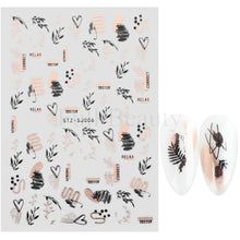 Load image into Gallery viewer, 3D Fall Nail Stickers Gold Leaf Cotton Flowers Transfer Decals Nail Adhesive Sliders Manicure 2022 Autumn Decorations TRSTZ-SJ