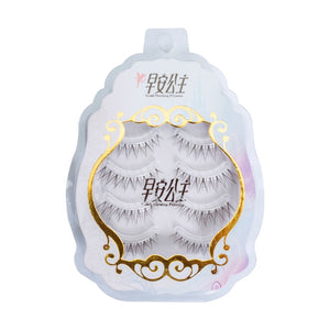 4pairs Natural False Eyelashes Thin Band Hand Made Short Lighter Eyelash Cosplay Korean Fashion Wispy Extension Makeup Tools