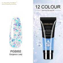 Load image into Gallery viewer, Limegirl 15ml Poly Nail Gel Glitter Building Nail Gel For Manicure Nail Art Design Luminous Polygels Extension Nail Gel For Nail