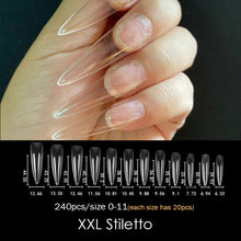 Load image into Gallery viewer, Gel Nails Extension System Full Cover Sculpted Clear Stiletto Coffin False Nail Tips 240pcs/bag