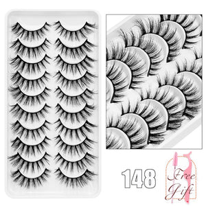 AYRMILLA Natural False Eyelashes 5/10/14Pairs Dramatic 3D Mink Lashes Thick Fake Eyelash Extension Faux Cils Makeup maquiagem