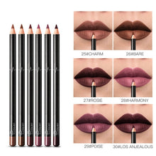 Load image into Gallery viewer, 6 12Pcs/Set Waterproof Pencil Lipstick Set Pen Matte Lip Liner Long Lasting Makeup Pens Easy to Wear Non-stick Cup карандаш для