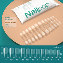 Load image into Gallery viewer, NAILPOP 120pcs False Nails Acrylic Press on Nails Coffin Artificial Nails Clear Fake Nail Tips for Extension Manicure Tool