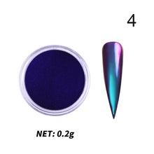 Load image into Gallery viewer, 1Box Nail Mirror Glitter Powder Metallic Colorful Dust Metal Effect Nail Glitter Gold Nail Art UV Gel Polish Chrome Flakes Dust