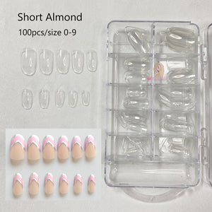 Gel Nails Extension System Full Cover Sculpted Clear Stiletto Coffin False Nail Tips 240pcs/bag