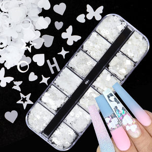 Holographic Butterfly Flakes Nail Art Glitter Sparkly 3D Laser Butterfly Sequins Tips DIY Polish Nail Art Decorations Manicure