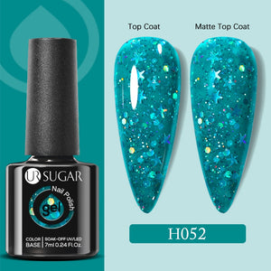 UR SUGAR 7ml Gold Glitter Gel Nail Polish Platinum Shining Mineral Sequins Soak Off UV LED Gel Nail Semi Permanent Manicure