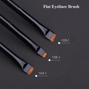 Professional Eyeliner Brush High Quality Black Flat Eyebrow Application Lip Tools for Cosmetic Makeup Instruments Supplies Kit