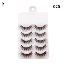 Load image into Gallery viewer, Eye makeup accessories 5 pairs set Cos cross false eyelashes Lash Extension 3D bunch Japanese Fairy Little Devil Cosplay 5 Pairs