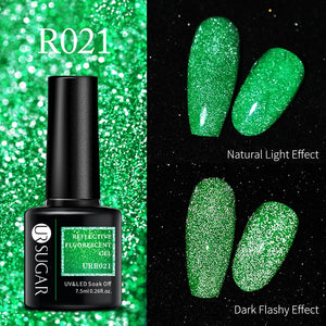 UR SUGAR 7.5ml Thermal Ultra-thin Glitter Gel Soak Off UV Gel Color-chaging Snowflake Temperature Color Change Nail Art Varnish
