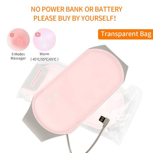 Washable Menstrual Heating Pad Electric Warm Lady Uterus Reduce Menstrual Stomachache Waist Pain Hot Compress 6 Modes Massager