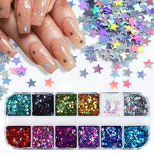 Load image into Gallery viewer, Holographic Butterfly Flakes Nail Art Glitter Sparkly 3D Laser Butterfly Sequins Tips DIY Polish Nail Art Decorations Manicure