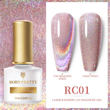 Load image into Gallery viewer, BORN PRETTY 7ml 9D Laser Cat Magnetic Gel Nail Gel Pink Magnetic Gel Soak Off UV LED Nail Varnish UV Gel Need Pink Nude Base