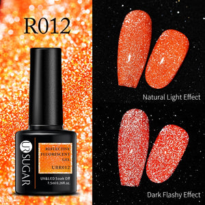 UR SUGAR 7.5ml Thermal Ultra-thin Glitter Gel Soak Off UV Gel Color-chaging Snowflake Temperature Color Change Nail Art Varnish