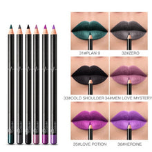 Load image into Gallery viewer, 6 12Pcs/Set Waterproof Pencil Lipstick Set Pen Matte Lip Liner Long Lasting Makeup Pens Easy to Wear Non-stick Cup карандаш для