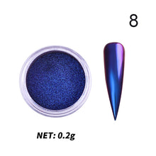 Load image into Gallery viewer, 1Box Nail Mirror Glitter Powder Metallic Colorful Dust Metal Effect Nail Glitter Gold Nail Art UV Gel Polish Chrome Flakes Dust