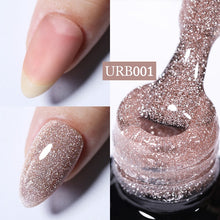 Load image into Gallery viewer, UR SUGAR 7ml Gold Glitter Gel Nail Polish Platinum Shining Mineral Sequins Soak Off UV LED Gel Nail Semi Permanent Manicure