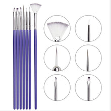 Load image into Gallery viewer, 3Pcs French Stripe Nail Art Liner Brush Set Tips Ultra-thin Line Drawing Pen Dual End UV Gel Painting Brushes Manicure Tools