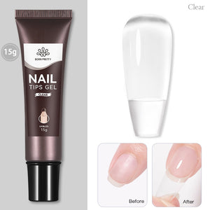 BORN PRETTY 30/20ml Glitter Acrylic Gel Finger Extension Silver Pink Extension Gel Soak Off Nail Art Gel Varnish