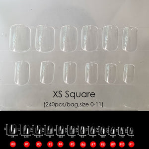 Gel Nails Extension System Full Cover Sculpted Clear Stiletto Coffin False Nail Tips 240pcs/bag