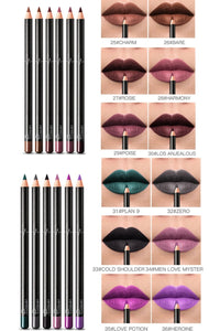 6 12Pcs/Set Waterproof Pencil Lipstick Set Pen Matte Lip Liner Long Lasting Makeup Pens Easy to Wear Non-stick Cup карандаш для